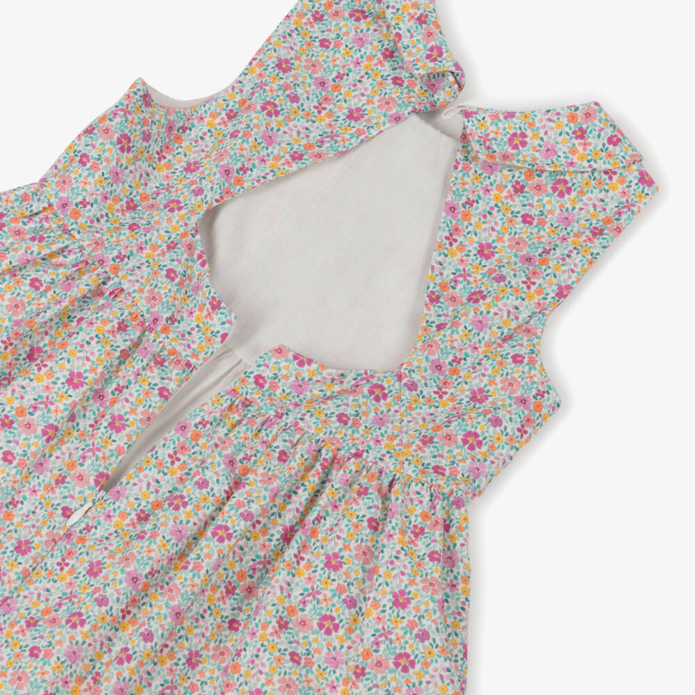 Dr. Kid-Girls Purple Floral Cotton Sleeveless Dress | Childrensalon Outlet