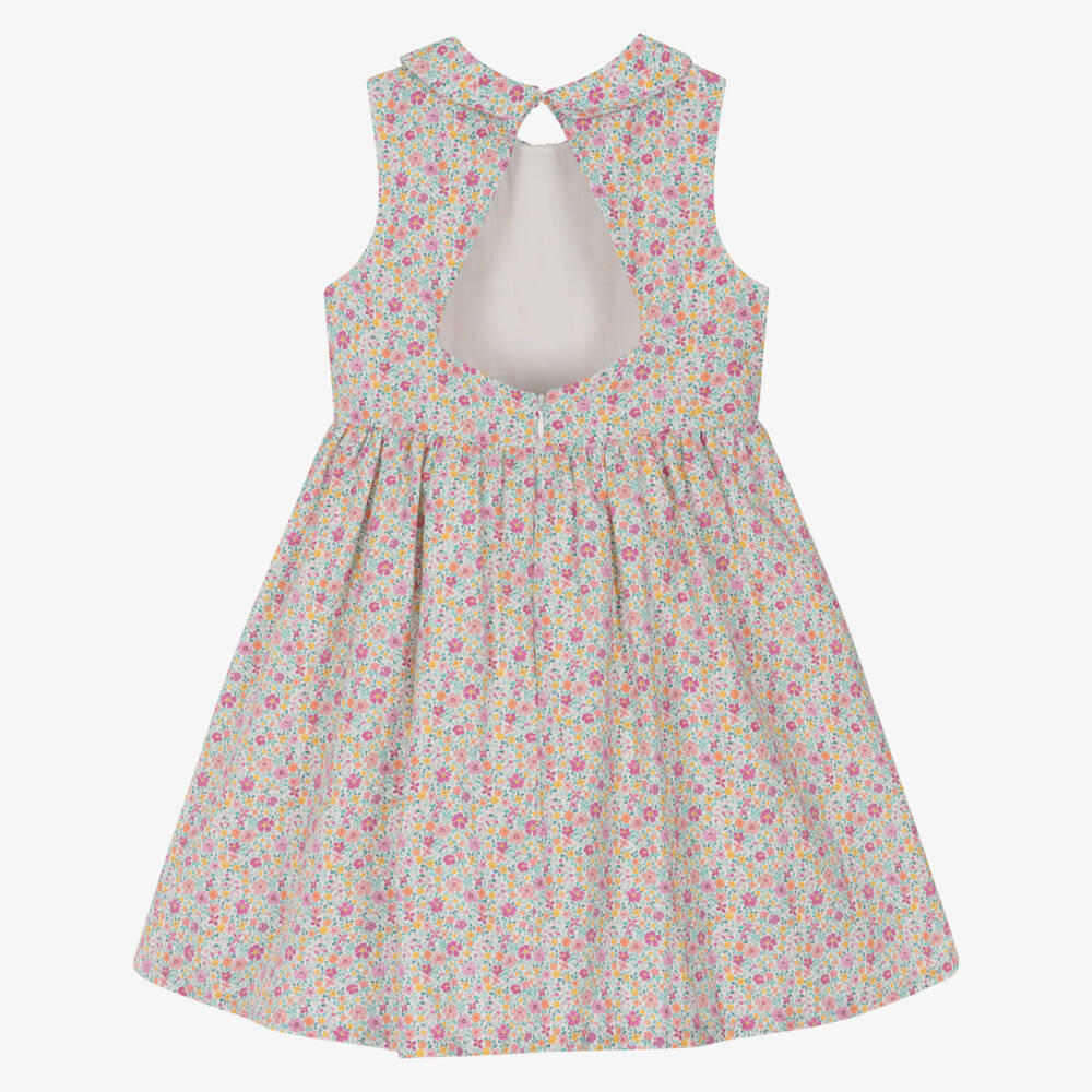 Dr. Kid-Girls Purple Floral Cotton Sleeveless Dress | Childrensalon Outlet