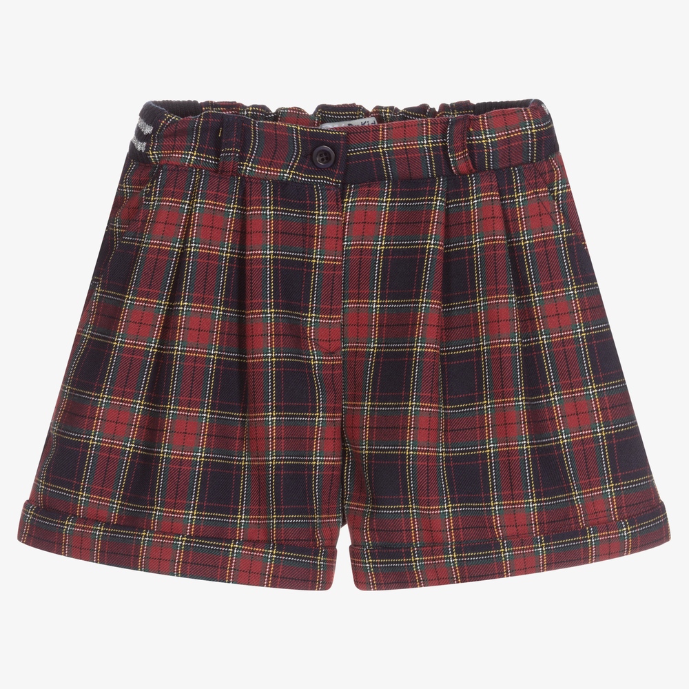 Checkered shorts for girls clearance