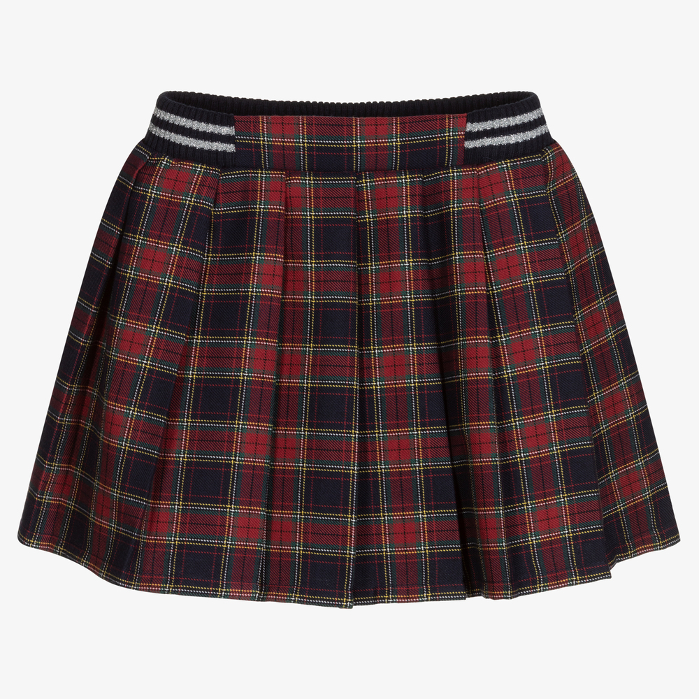 Dr. Kid - Girls Red & Blue Tartan Skirt | Childrensalon