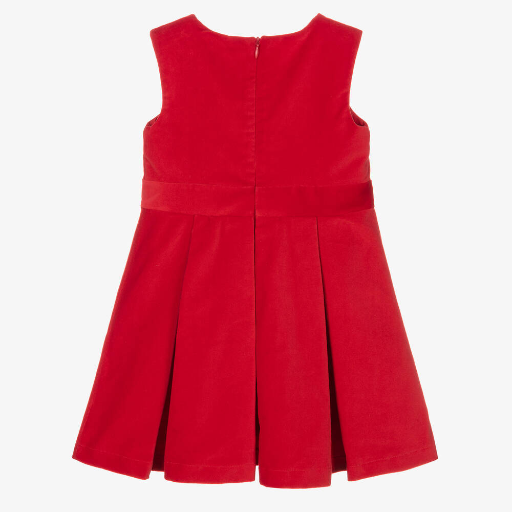 Dr. Kid-Girls Red Brushed Cotton Dress | Childrensalon Outlet