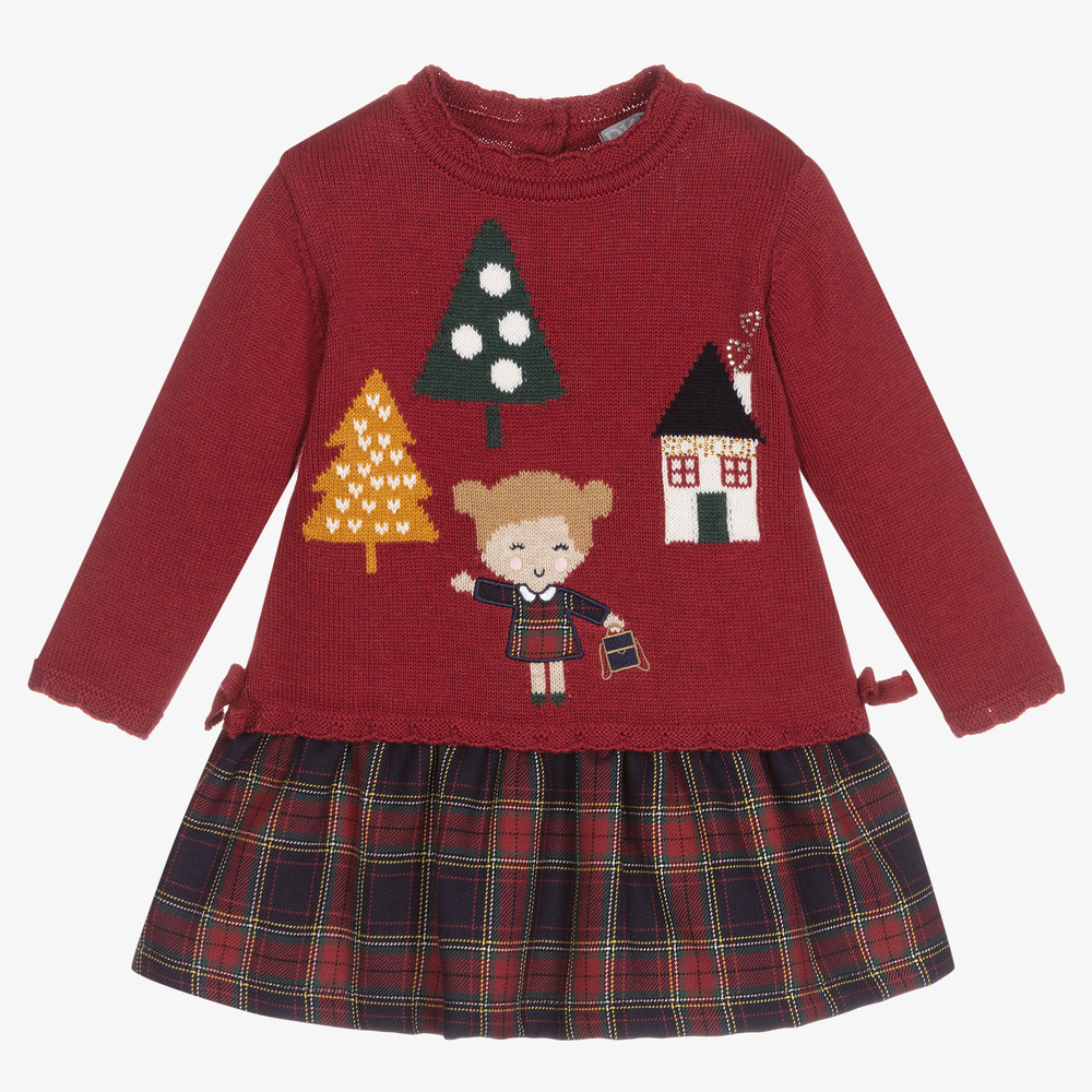 Dr. Kid - Girls Red Check Dress | Childrensalon