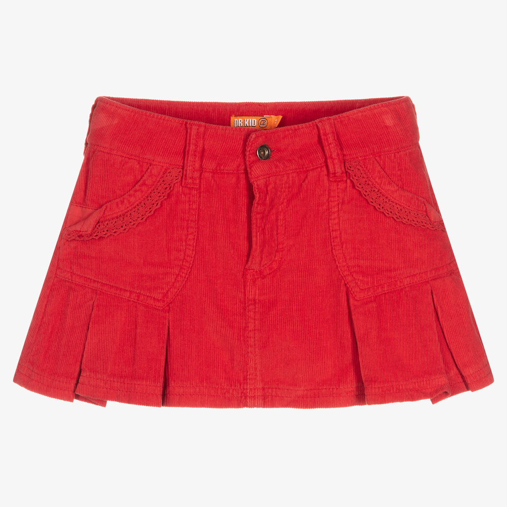 Dr. Kid - Girls Red Corduroy Skirt | Childrensalon