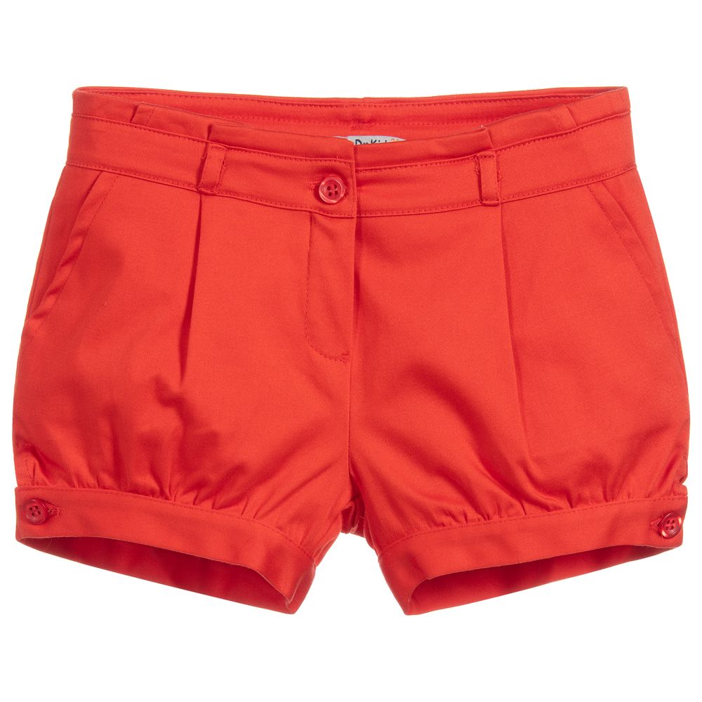 Dr. Kid - Girls Red Cotton Shorts | Childrensalon