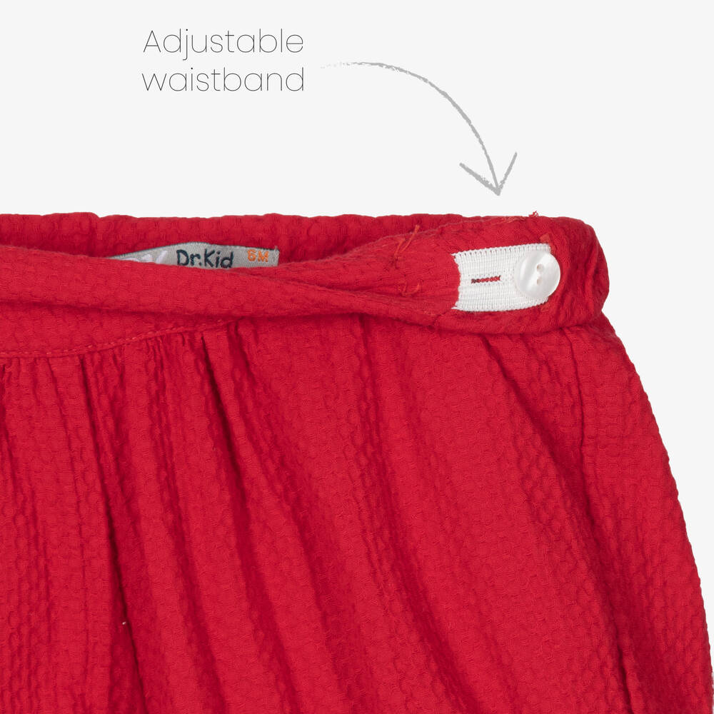 Dr. Kid-شورت أطفال بناتي قطن لون أحمر | Childrensalon Outlet