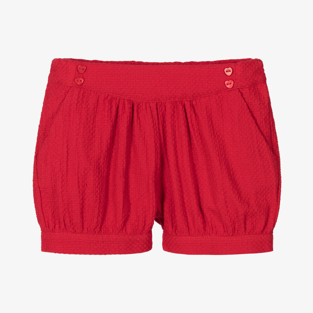 Dr. Kid - Girls Red Cotton Shorts | Childrensalon