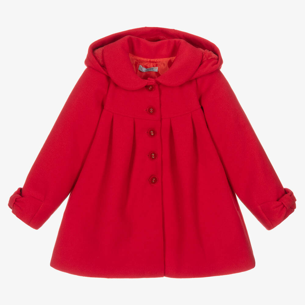 Dr. Kid-Girls Red Hooded Coat  | Childrensalon Outlet