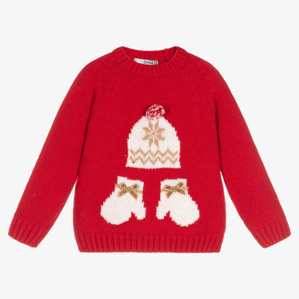 Dr. Kid - Girls Red Knitted Sweater | Childrensalon