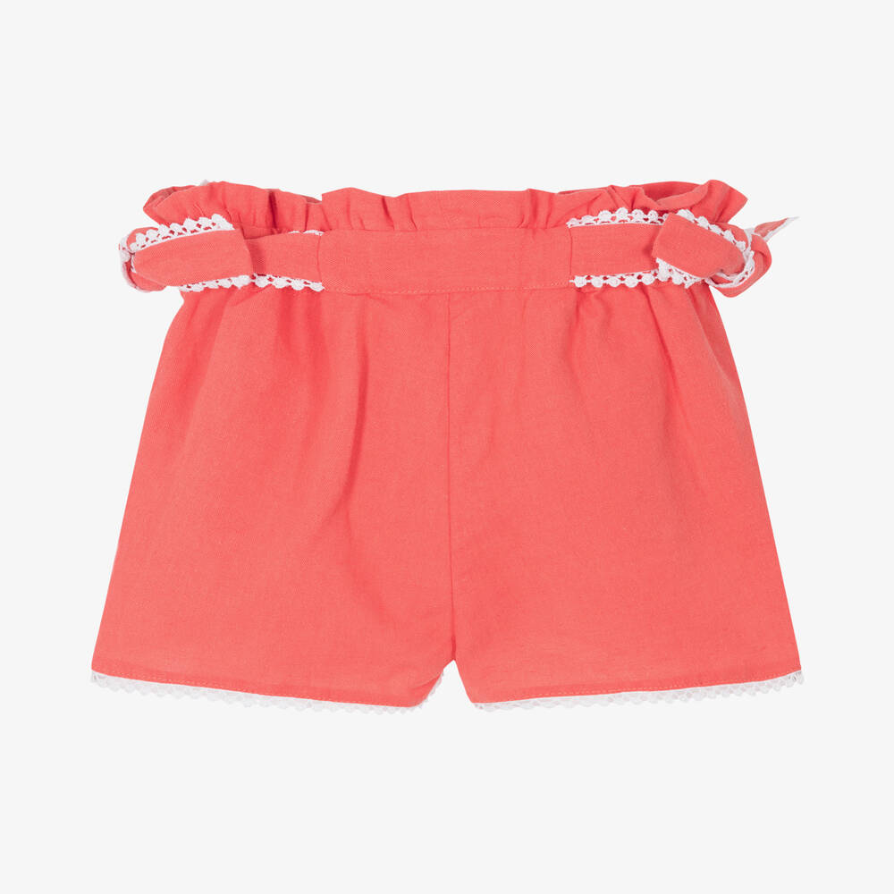 Dr. Kid-Girls Red Linen & Cotton Shorts | Childrensalon Outlet