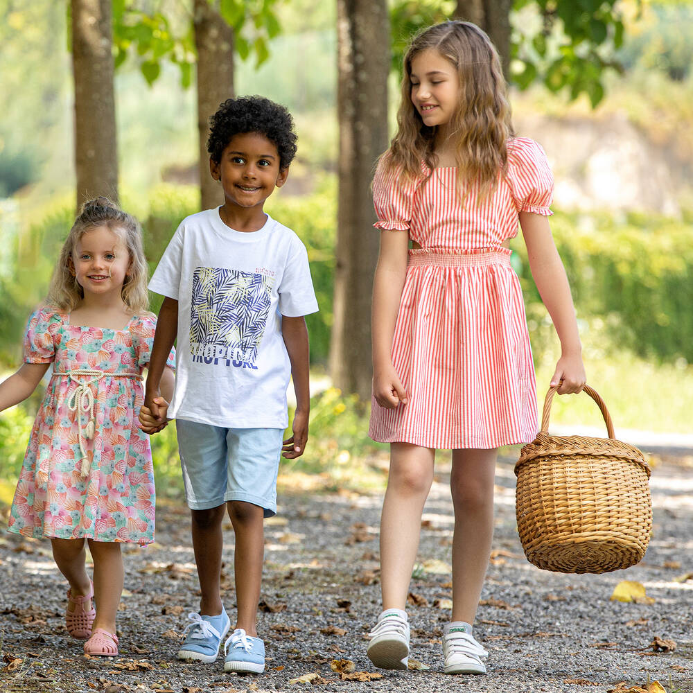 Dr. Kid-Girls Red Striped Cotton Dress | Childrensalon Outlet