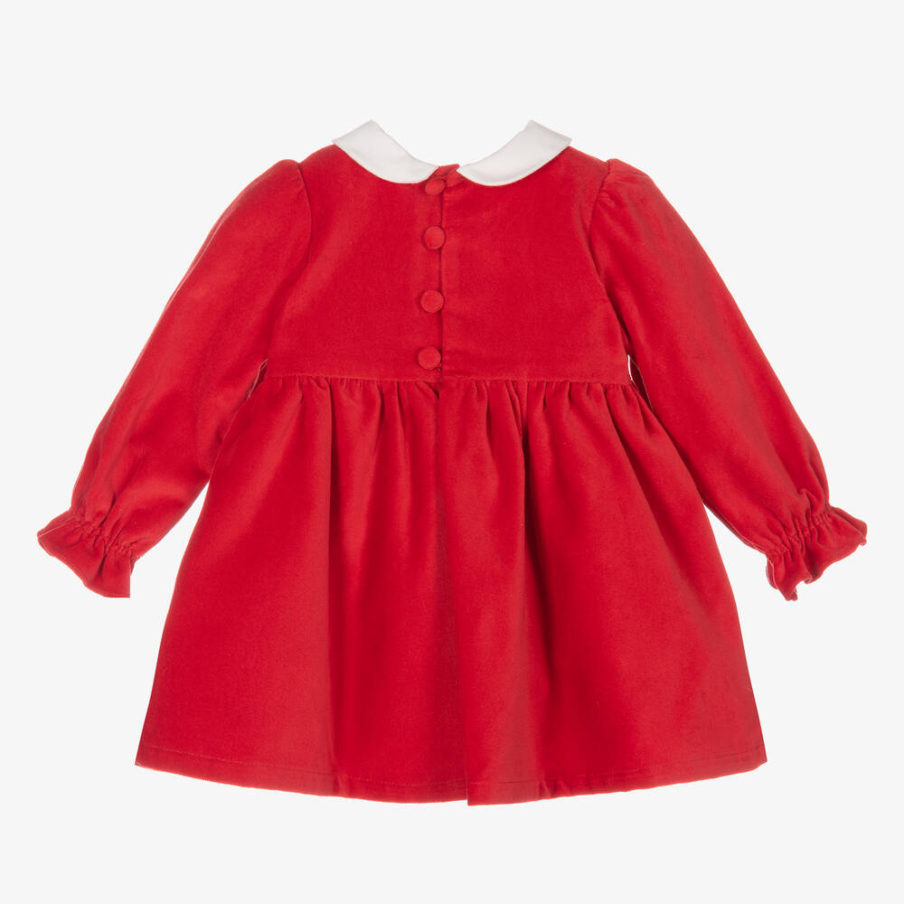 Dr. Kid-Красное бархатное платье со сборками | Childrensalon Outlet