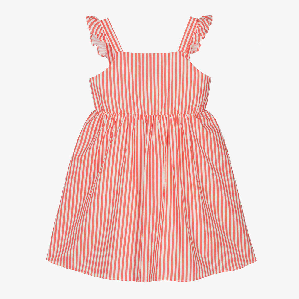 Dr. Kid-Girls Red & White Striped Cotton Dress | Childrensalon Outlet