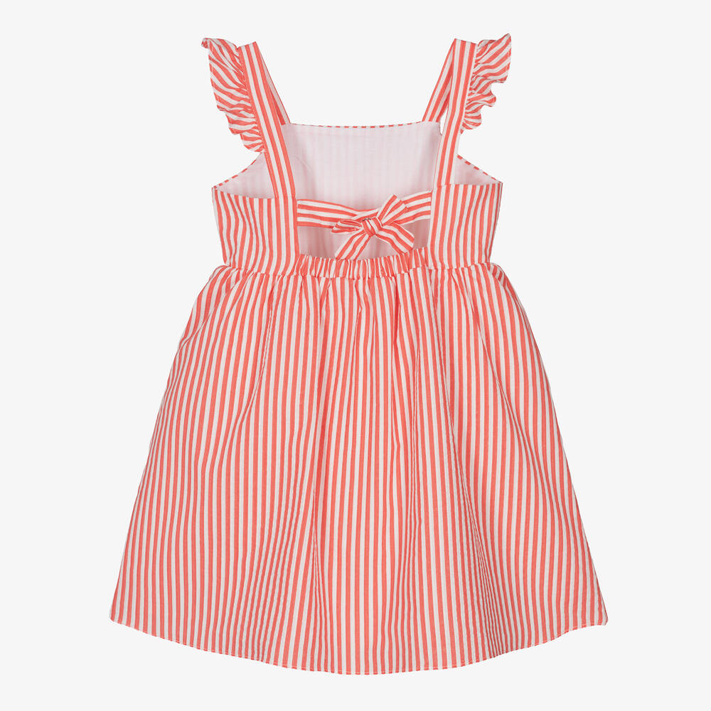 Dr. Kid-Girls Red & White Striped Cotton Dress | Childrensalon Outlet