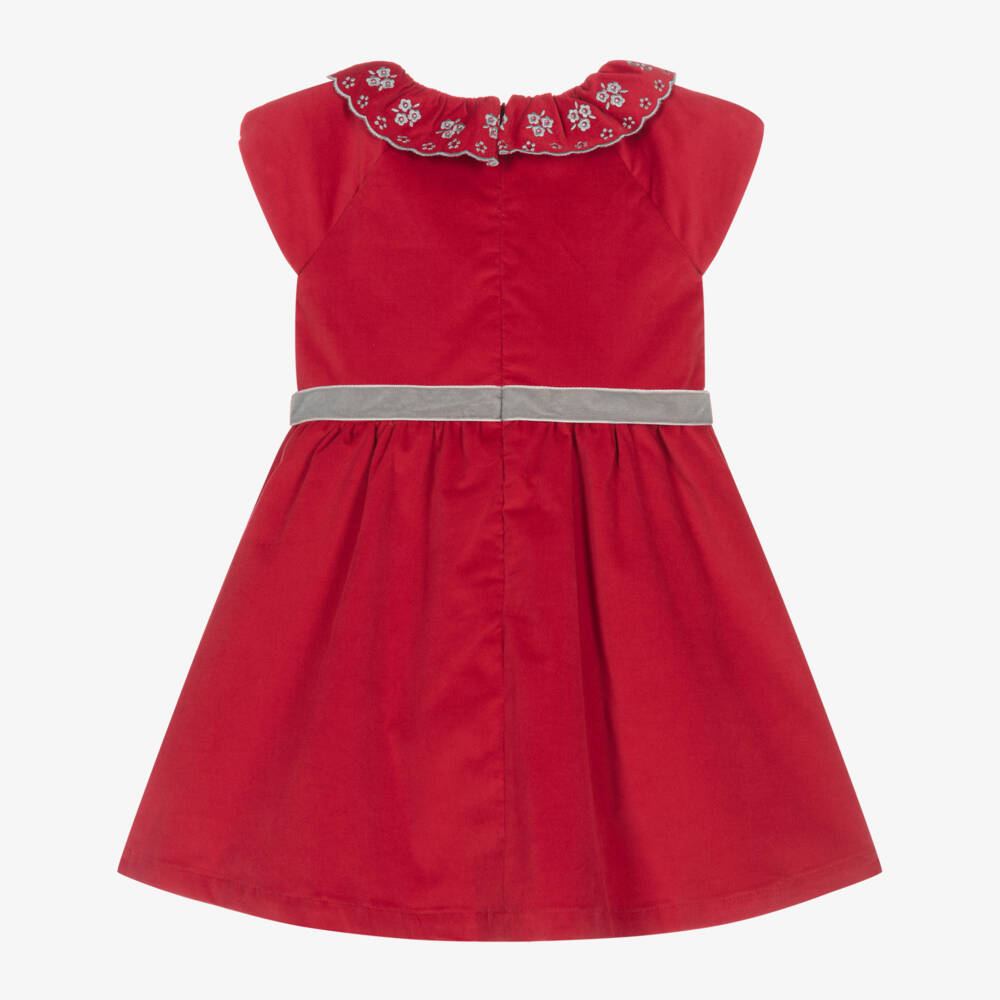 Dr. Kid-Girls Ruby Velvet Embroidered Dress | Childrensalon Outlet
