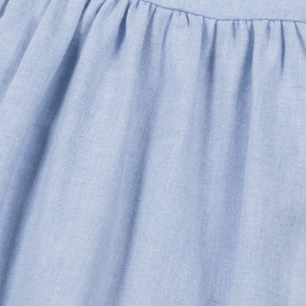 Dr. Kid-Платье с вышитым воротником небесно-голубое для девочек | Childrensalon Outlet