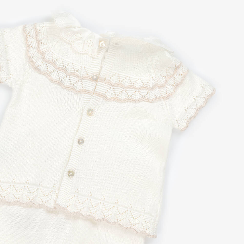 Dr. Kid-Girls Soft Ivory Knit Ensemble | Childrensalon Outlet