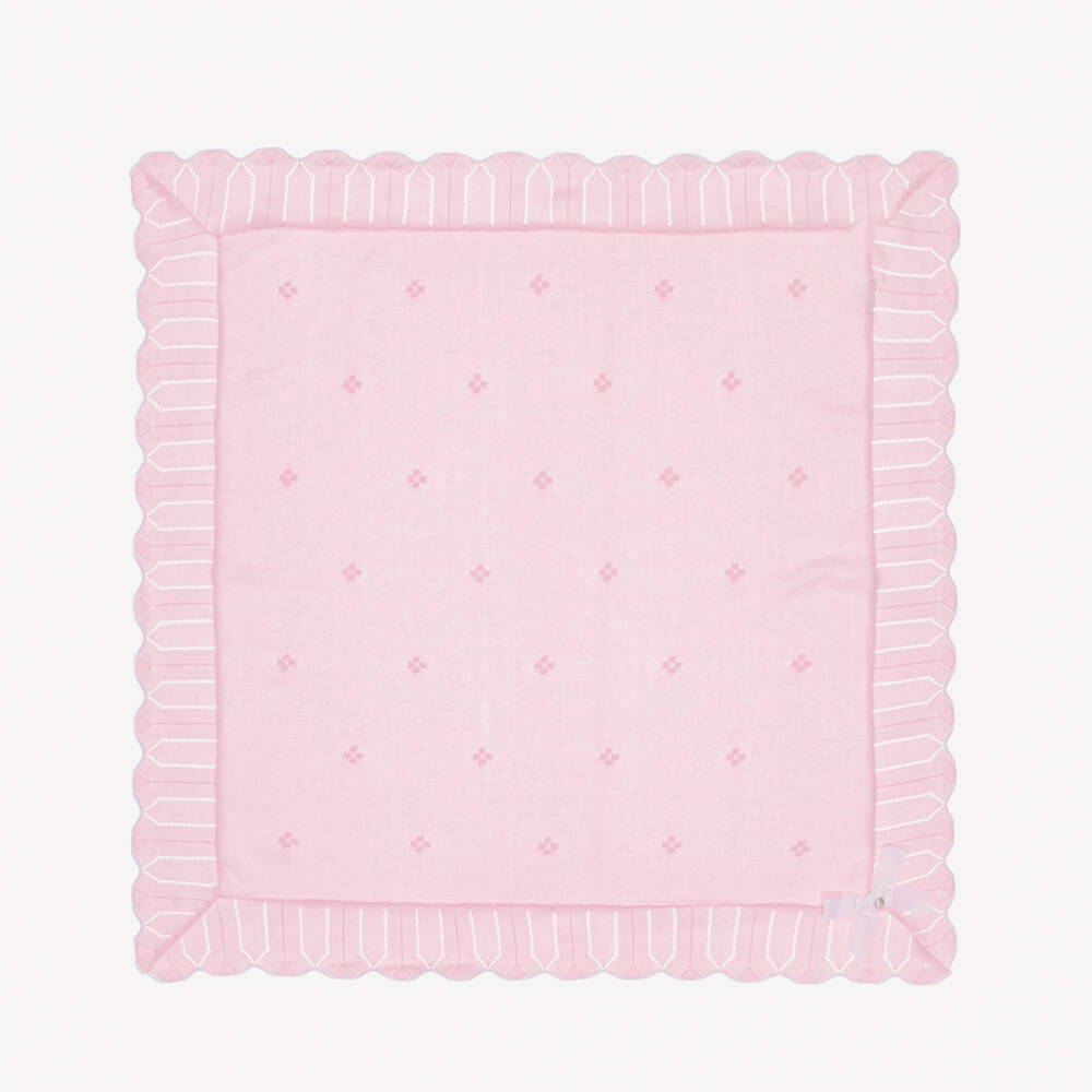 Dr. Kid-Girls Soft Pink Cotton Knit Blanket | Childrensalon Outlet
