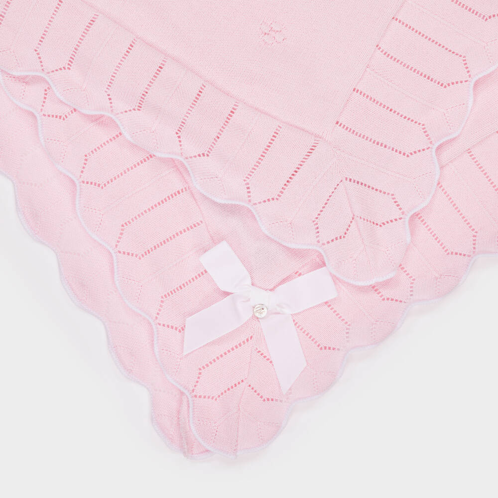 Dr. Kid-Girls Soft Pink Cotton Knit Blanket | Childrensalon Outlet