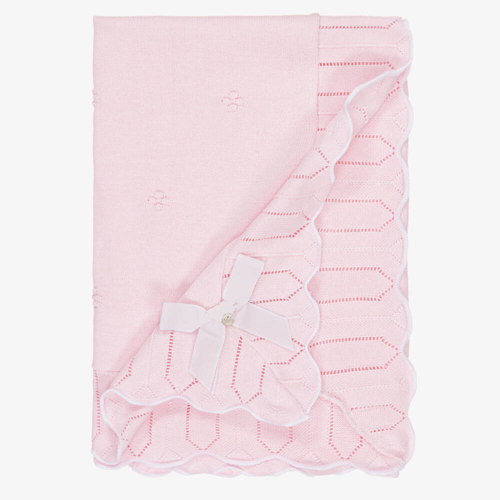 Dr. Kid-Girls Soft Pink Cotton Knit Blanket | Childrensalon Outlet