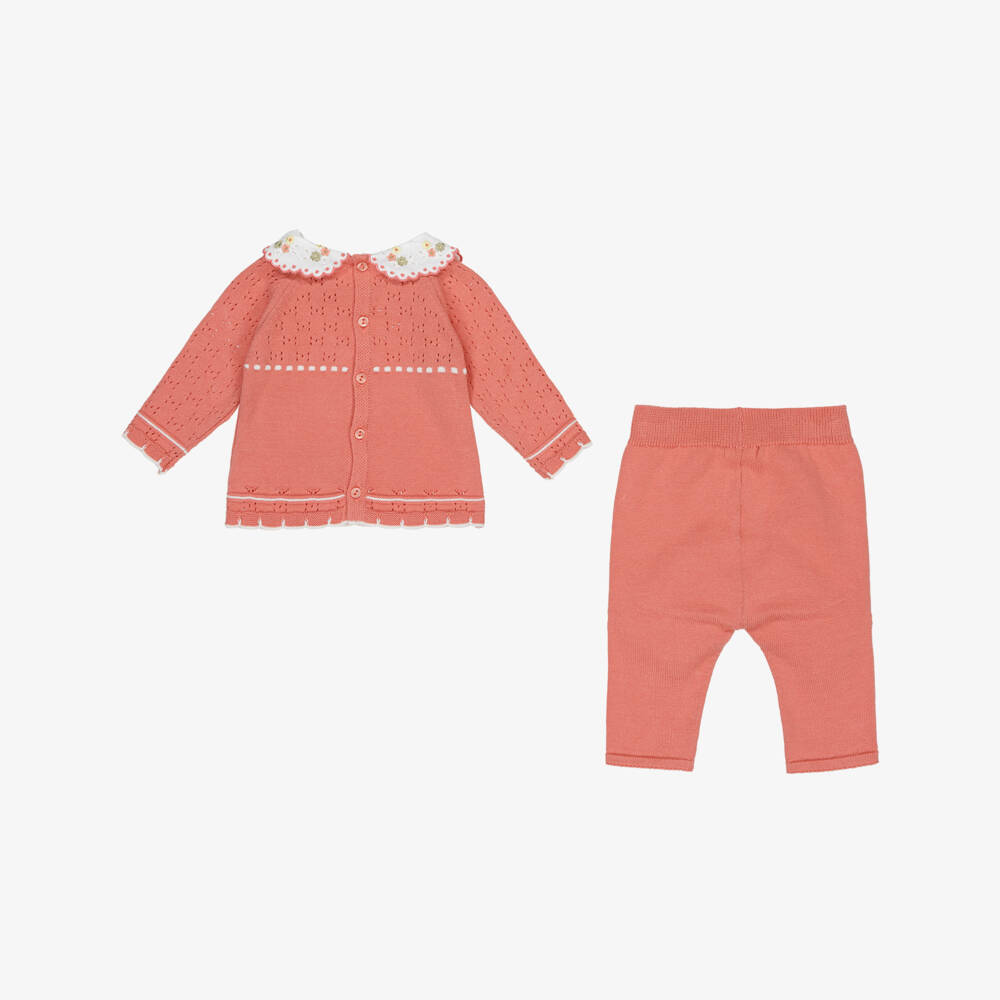 Dr. Kid-Girls Soft Salmon Knitted Ensemble | Childrensalon Outlet