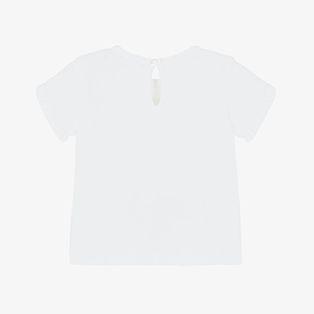 Dr. Kid-Girls Springtime Bunny Tee in White | Childrensalon Outlet