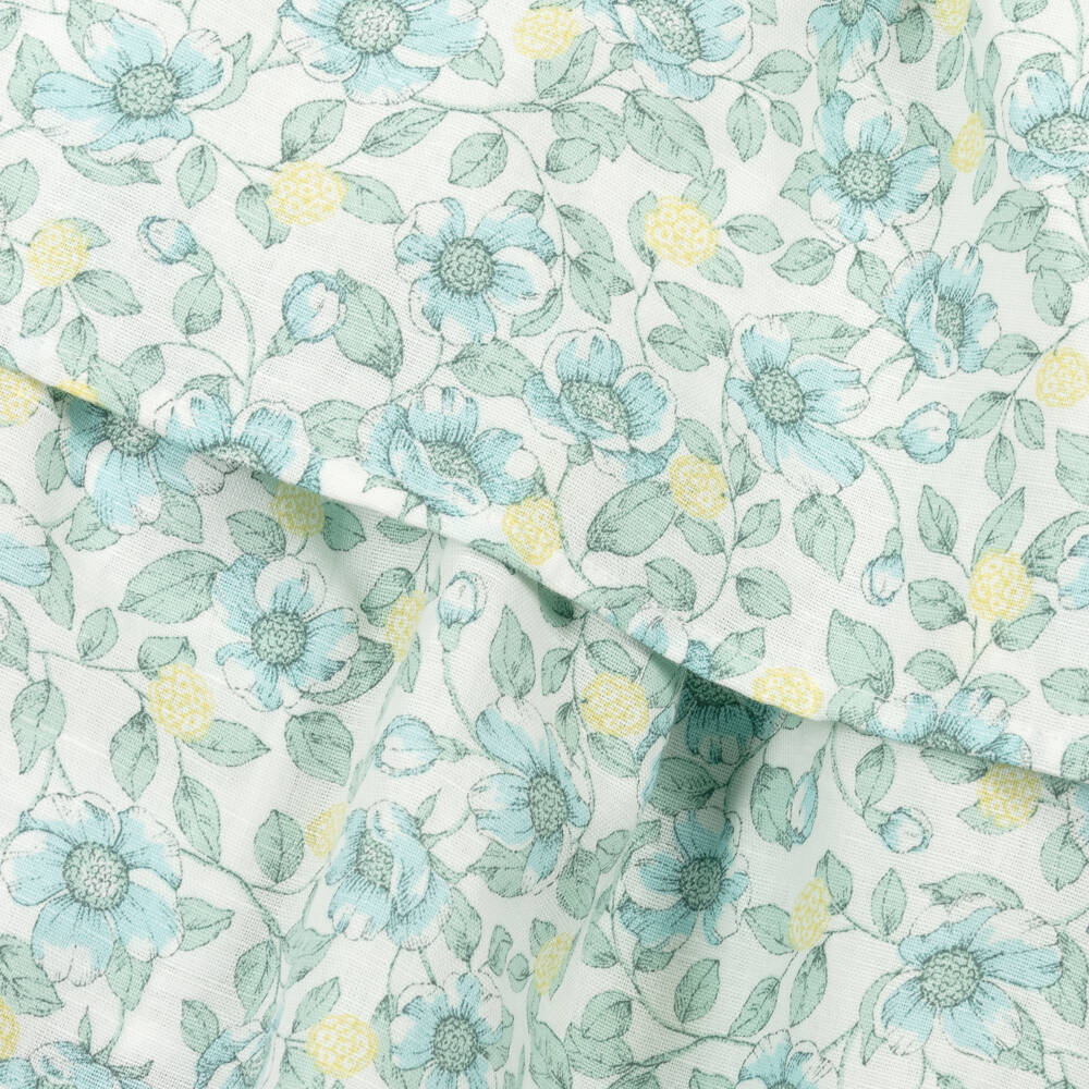 Dr. Kid-Платье из льна и хлопка зелёное для девочек | Childrensalon Outlet