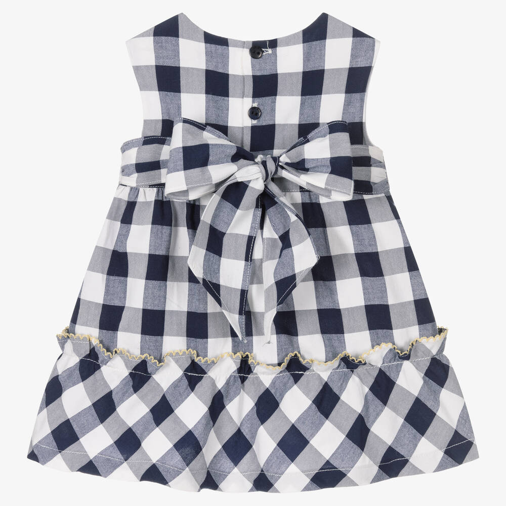 Dr. Kid-فستان قطن بوبلين لون أزرق وكحلي | Childrensalon Outlet