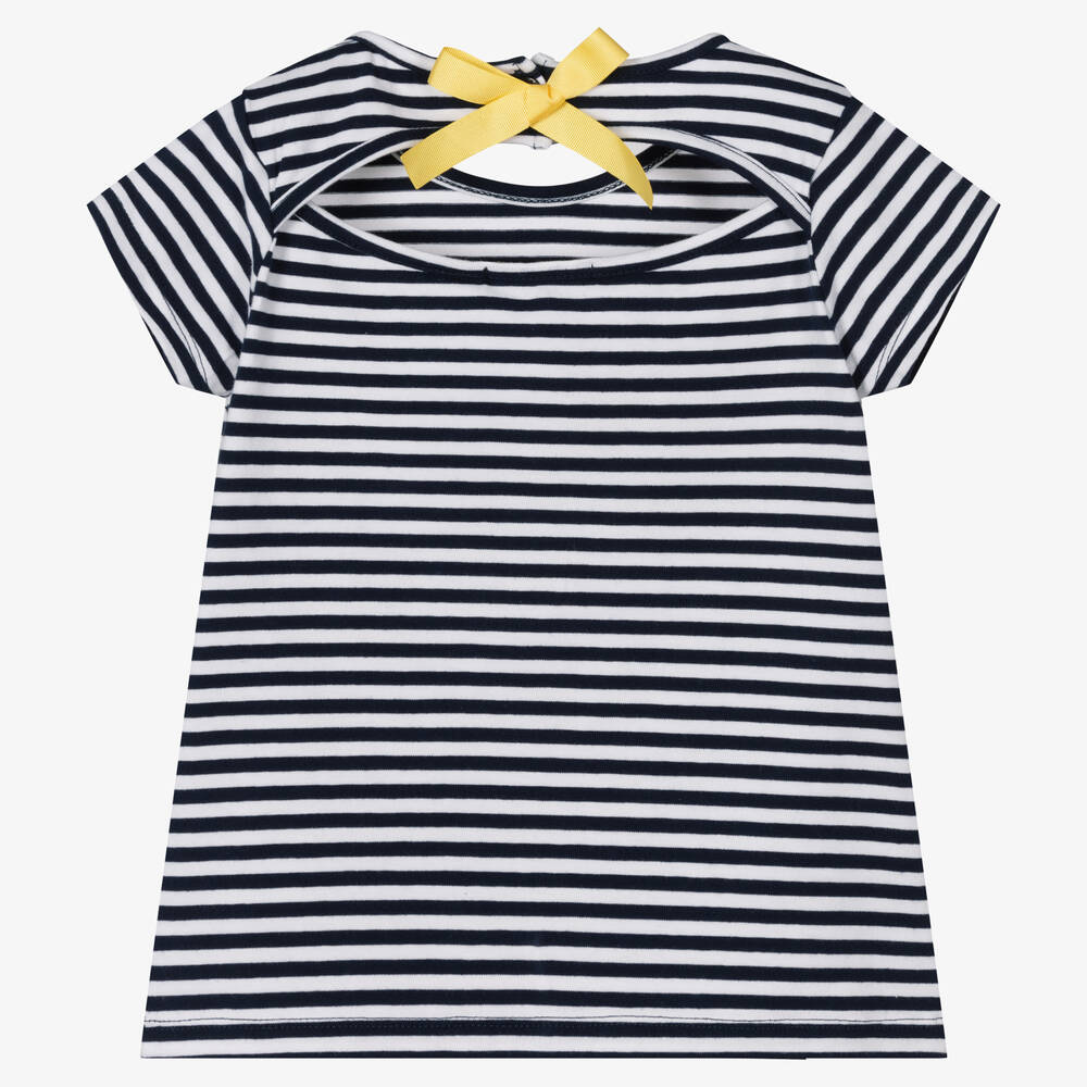 Dr. Kid-Футболка в бело-синюю полоску | Childrensalon Outlet