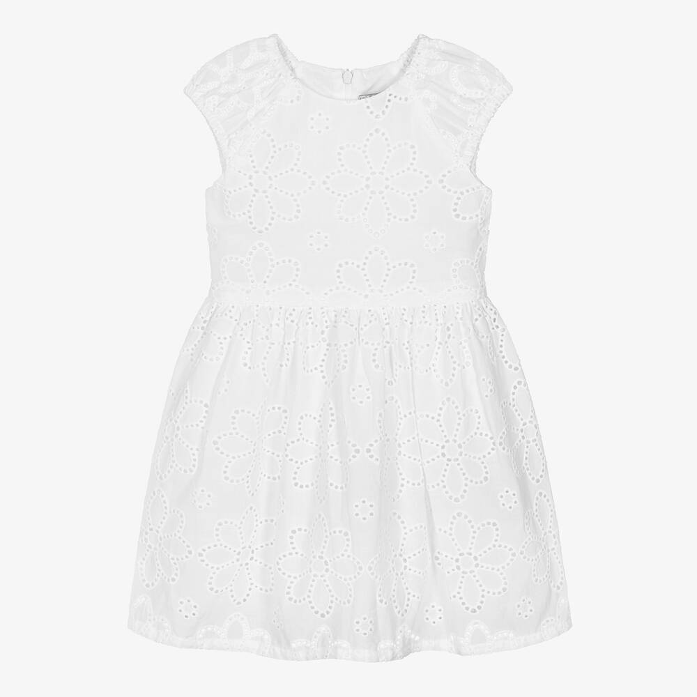 Dr. Kid-Girls White Broderie Anglaise Dress | Childrensalon Outlet