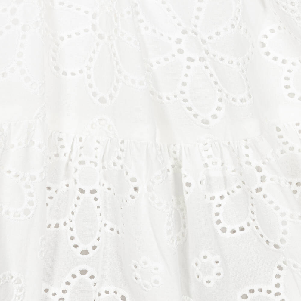 Dr. Kid-تنورة قطن برودوري لون أبيض | Childrensalon Outlet