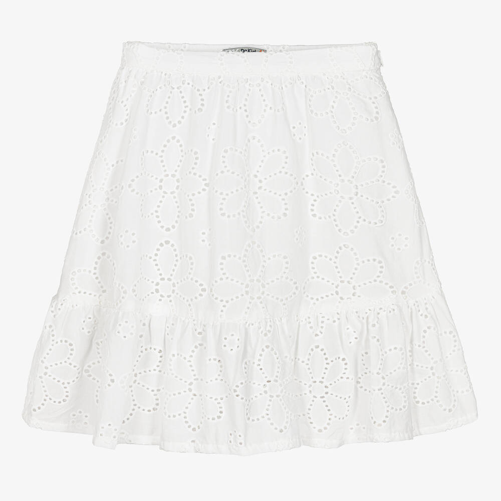 Dr. Kid-Girls White Broderie Anglaise Skirt | Childrensalon Outlet