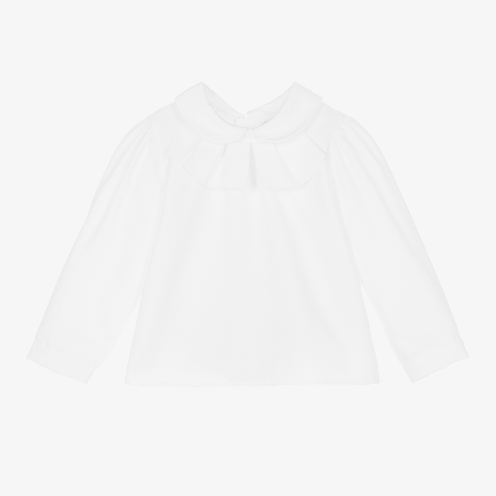 Dr. Kid - Girls White Cotton Blouse | Childrensalon