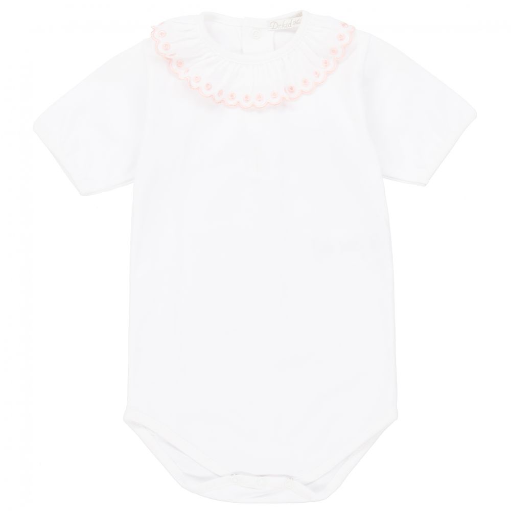 Dr. Kid - Girls White Cotton Bodysuit | Childrensalon