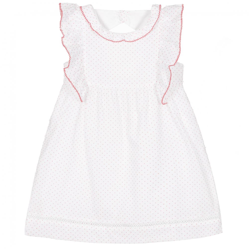 Dr. Kid - Girls White Cotton Dress | Childrensalon