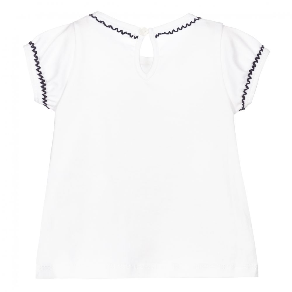 Dr. Kid-Girls White Cotton T-Shirt | Childrensalon Outlet