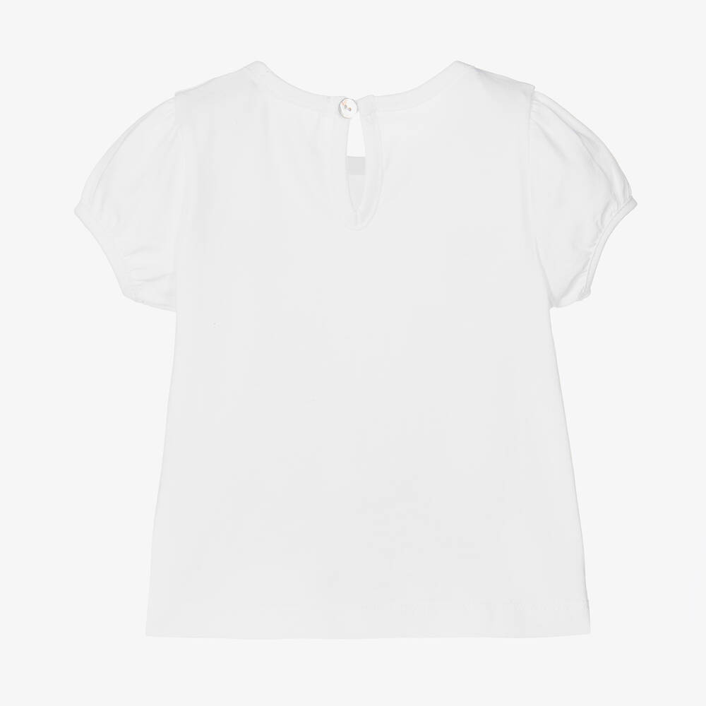 Dr. Kid-تيشيرت أطفال بناتي قطن جيرسي لون أبيض | Childrensalon Outlet