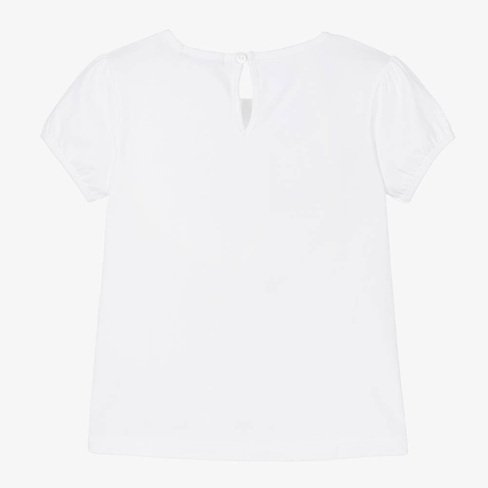 Dr. Kid-Girls White Cotton T-Shirt | Childrensalon Outlet