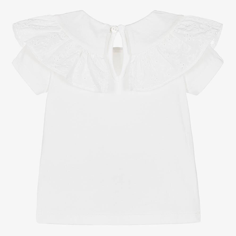 Dr. Kid-تيشيرت قطن جيرسي لون أبيض للبنات | Childrensalon Outlet