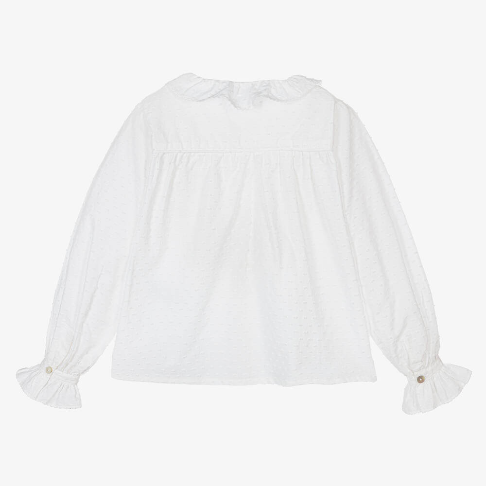 Dr. Kid-بلوز قطن لون أبيض للبنات | Childrensalon Outlet