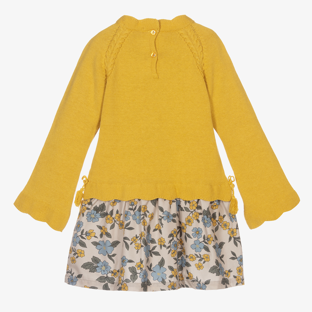 Dr. Kid Girls Yellow Knitted Dress Childrensalon Outlet