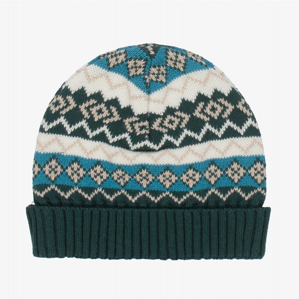 Dr. Kid-Green Cotton Hat & Scarf Set | Childrensalon Outlet