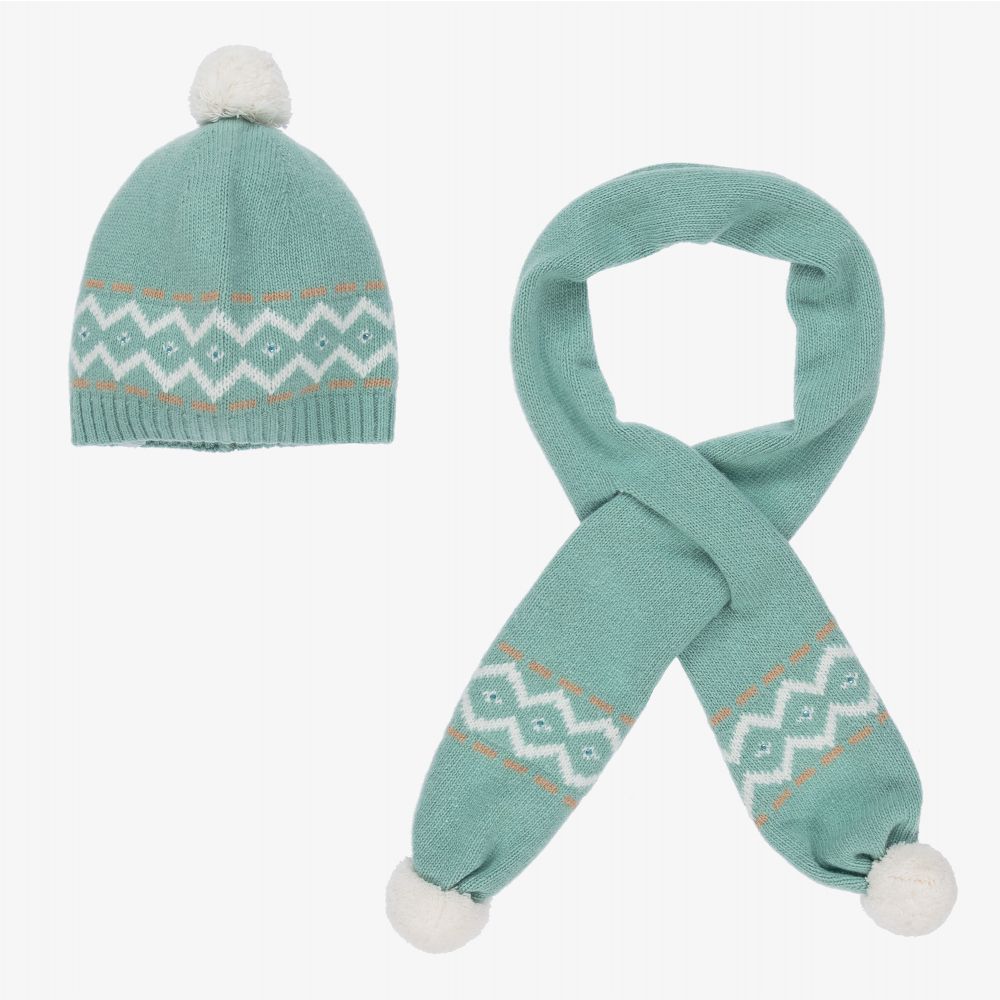 Dr. Kid - Green Knitted Hat & Scarf Set | Childrensalon