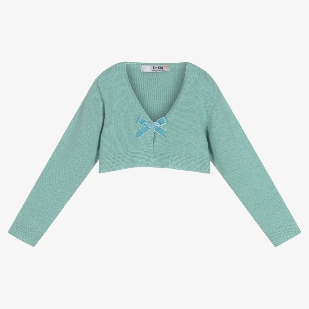 Dr. Kid - Green Wool Knit Bolero Cardigan | Childrensalon