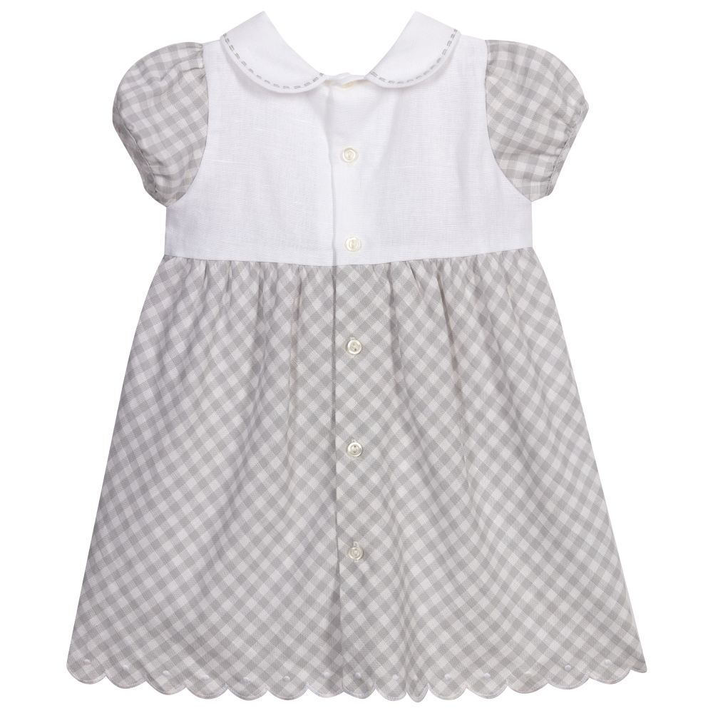 Dr. Kid-Grey Checked Baby Dress Set | Childrensalon Outlet