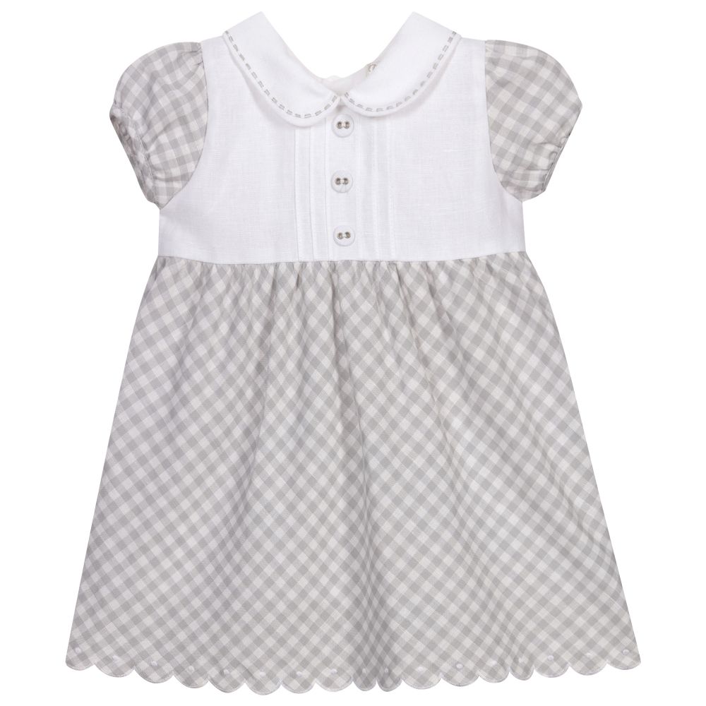 Dr. Kid - Grey Checked Baby Dress Set | Childrensalon