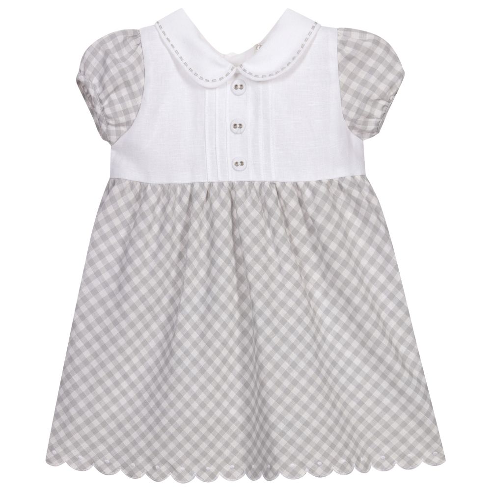 Dr. Kid Grey Checked Baby Dress Set Childrensalon Outlet