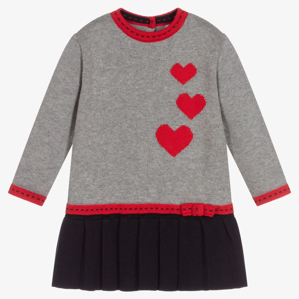 Dr. Kid - Grey Cotton Knit Baby Dress | Childrensalon