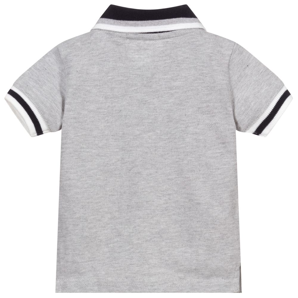 Dr. Kid-Grey Cotton Polo Shirt | Childrensalon Outlet