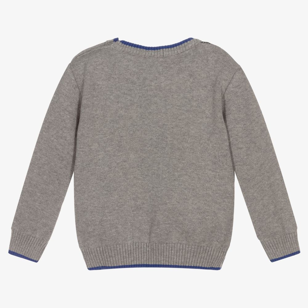 Dr. Kid-Grey Cotton & Wool Blend Jumper | Childrensalon Outlet