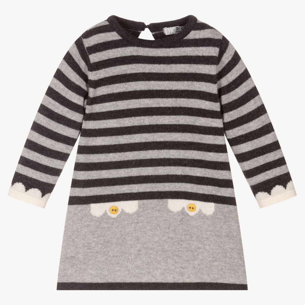 Dr. Kid - Grey Knit Wool Blend Dress | Childrensalon